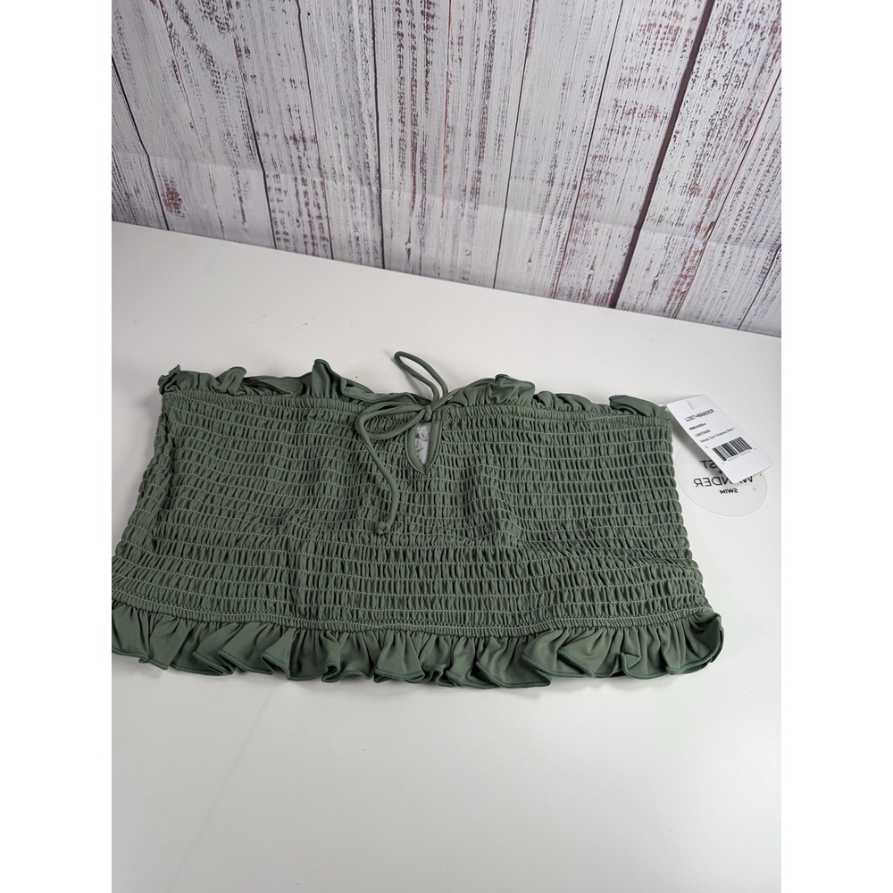 Lost + Wander Mahalo Spirit Strapless Smocked Swim Top Lightsage XS WMKAV004-4